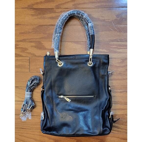 Kristen Bell for Erica Anenburg Large Black Leather Sutton Tote NWOT - Picture 6 of 16